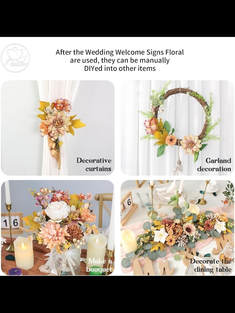 Autumn Eucalyptus Floral Wedding Set - Fall Orange & Green - Picture 10 of 14